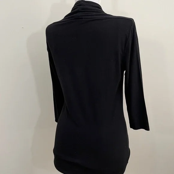 Grace Elements sz sm knit top zipper accent black - Picture 3 of 9